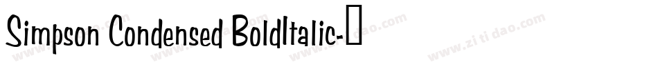 Simpson Condensed BoldItalic字体转换